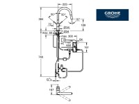 MEDIDAS MONOMANDO COCINA MINTA TOUCH GROHE